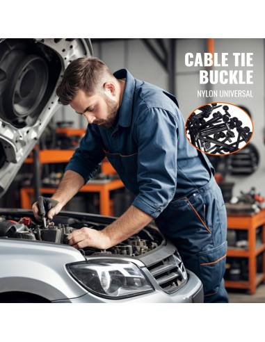 100 Hebillas de Cinta de Cable Nylon Meitelasi - Sujetadores Resistentes