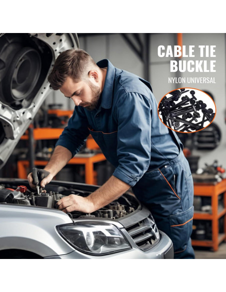 100 Hebillas de Cinta de Cable Nylon Meitelasi - Sujetadores Resistentes