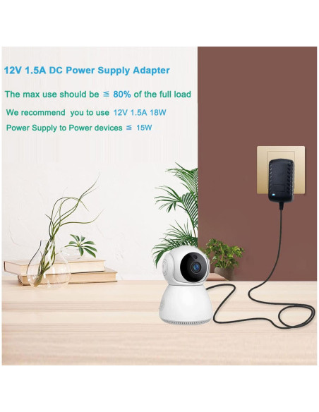 Adaptador de corriente 12V 1.5A MTYTOT para LED y CCTV