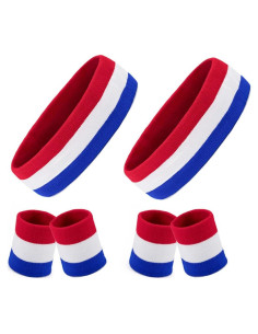 Conjunto Diadema y Muñequera BEFORYOU Algodón Rojo Azul Blanco