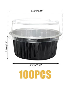 100 Tazas de Aluminio Desechables con Tapas Augoog 125ml 2