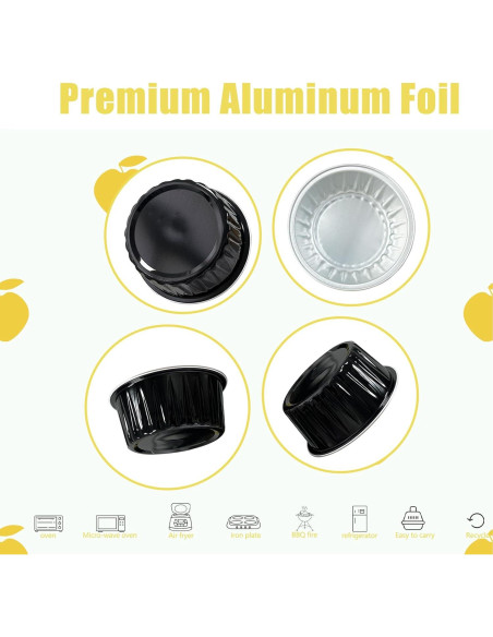 100 Tazas de Aluminio Desechables con Tapas Augoog 125ml