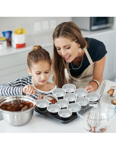 100 Tazas de Aluminio Desechables con Tapas Augoog 125ml