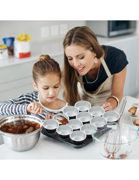 100 Tazas de Aluminio Desechables con Tapas Augoog 125ml