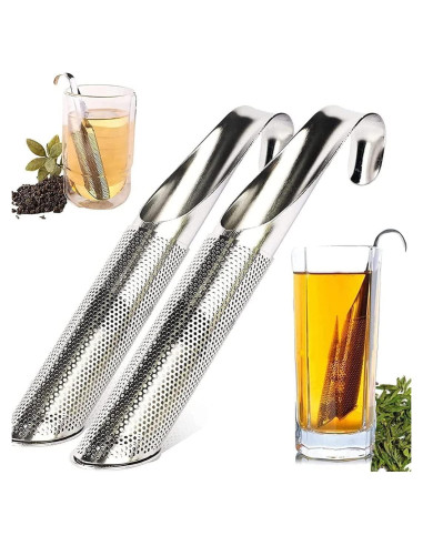 Difusor de Té de Acero Inoxidable Tasunte - 2 Piezas 14x3 cm