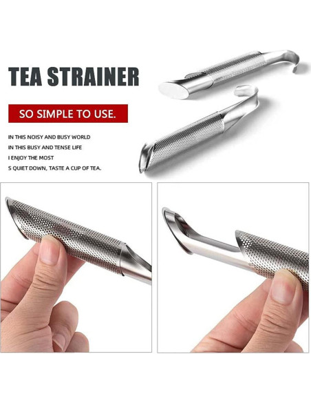 Difusor de Té de Acero Inoxidable Tasunte - 2 Piezas 14x3 cm