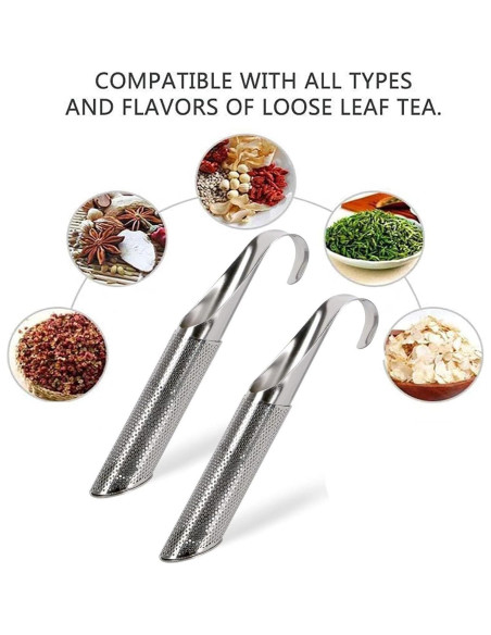 Difusor de Té de Acero Inoxidable Tasunte - 2 Piezas 14x3 cm