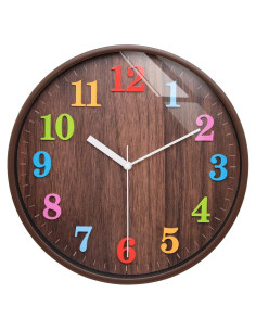 Reloj de Pared Silencioso Topkey 30cm Redondo para Niños