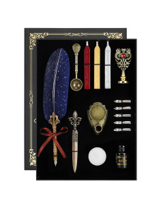 Juego de Pluma y Tinta Karhood con Sello de Cera y 5 Plumillas