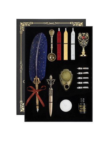 Juego de Pluma y Tinta Karhood con Sello de Cera y 5 Plumillas