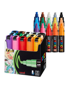 Set de 8 Marcadores de Pintura Posca PC-8K Punta Cincel 8mm