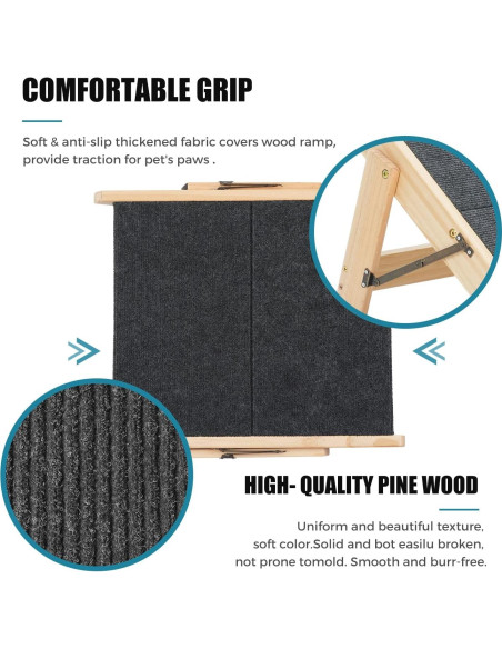 Escalera y Rampa Plegable MEWANG para Mascotas 3 en 1 - Soporta 100 kg