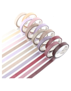 Set de 12 Rollos de Cinta Washi Yubbaex 8mm Morandi