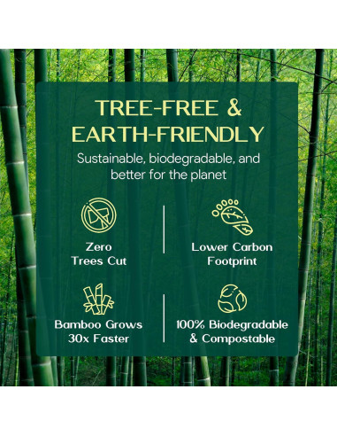 Papel Higiénico de Bambú Palm Naki 3 Capas 4 Rollos 360 Hojas