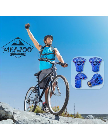 4 Tapones de Válvula de Neumático MEAJOO Cobra Azul Universales