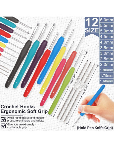 Kit de Crochet XSEINO para Principiantes - 12 Rollos de Hilo Acrílico