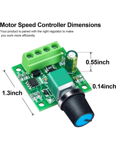 Controlador de Velocidad Motor CC PWM 1.8V-12V 2A ALEDECO