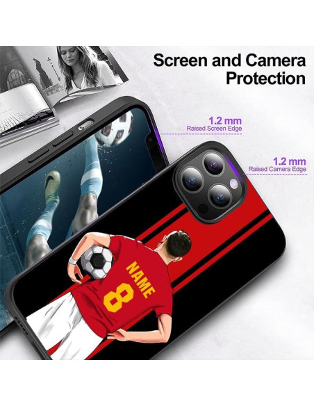 Funda de teléfono personalizada fútbol Oliver para iPhone y Galaxy