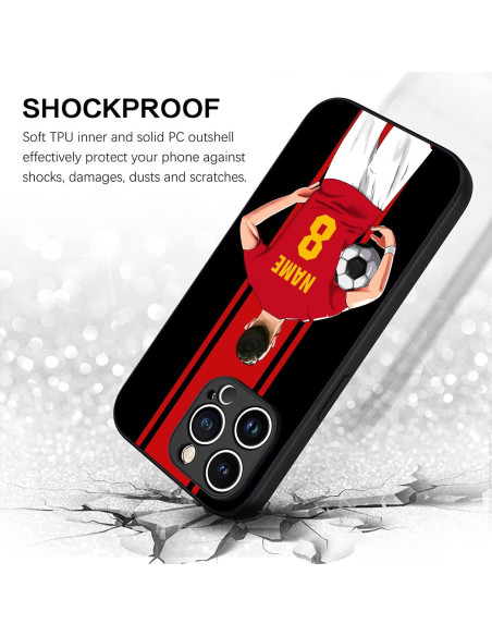 Funda de teléfono personalizada fútbol Oliver para iPhone y Galaxy