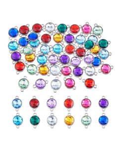 DICOSMETIC 48Pcs Colgantes de Vidrio Facetados 12 Colores