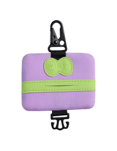 Soporte para bolsas de caca de perro Heelay morado, manos libres