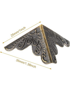 48 Protectores de Esquinas de Metal Piutouyar Bronce 2.54cm 2
