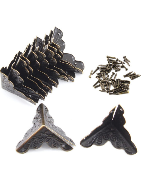 48 Protectores de Esquinas de Metal Piutouyar Bronce 2.54cm