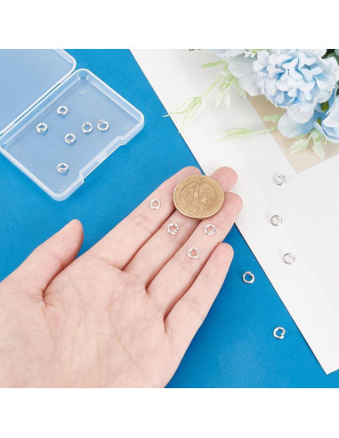 15 Anillos de Salto Abiertos PH PandaHall Plata 925 6mm