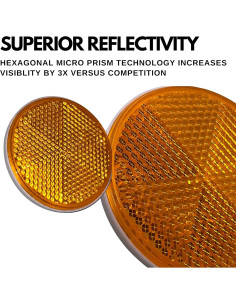 Reflectores Ámbar Redondos 2" Piezas de Camiones All Star - Paquete de 2 2