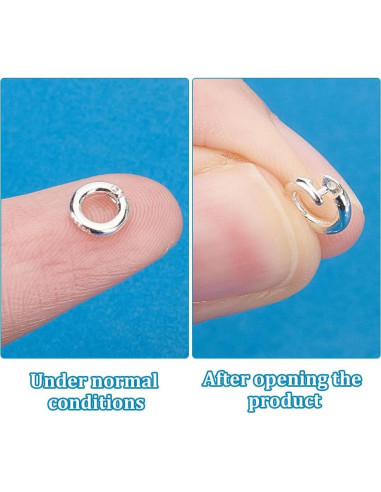 15 Anillos de Salto Abiertos PH PandaHall Plata 925 6mm