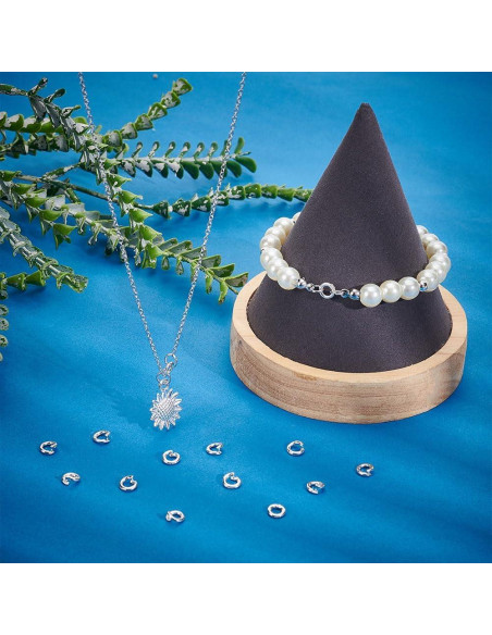 15 Anillos de Salto Abiertos PH PandaHall Plata 925 6mm