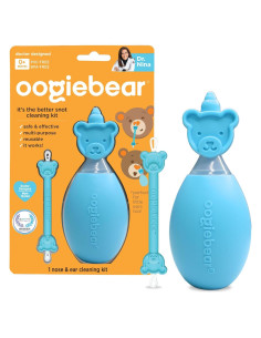 Aspirador Nasal de Silicona Oogiebear Azul + Recogedor de Mocos