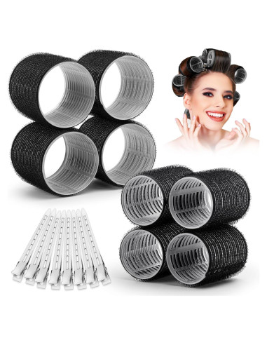 Set de Rulos Autoadhesivos Shynek 16 Piezas con Clips