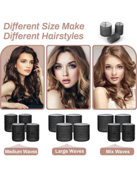 Set de Rulos Autoadhesivos Shynek 16 Piezas con Clips