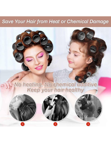 Set de Rulos Autoadhesivos Shynek 16 Piezas con Clips