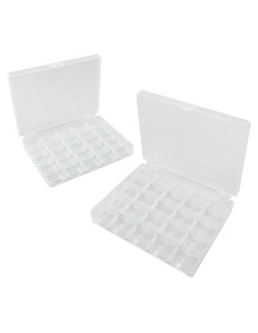 Caja de Bobinas de Máquina de Coser WENNUO - 2 Paquetes de 25 Espacios