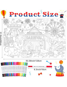 Póster Gigante para Colorear Faccito 128x80 cm con 24 Marcadores 2