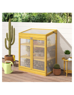 Invernadero Frío de Madera BKSFOAA Mini 75x51cm Natural