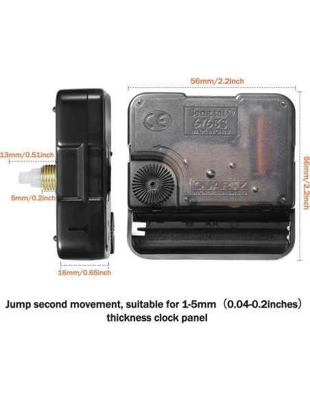 Kit de Mecanismo de Reloj Silencioso Mudder 8 Piezas 13 mm