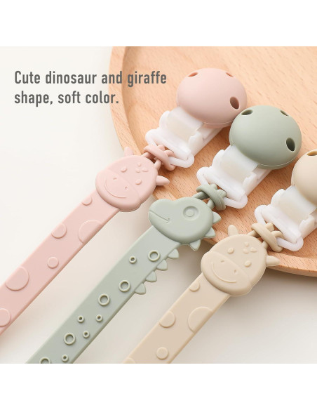 Clip de Chupete de Silicona 4 Pcs YI2307 Marfil y Azul Bebé Clip de Chupete de Silicona 4 Pcs YI2307 Marfil y Azul Bebé