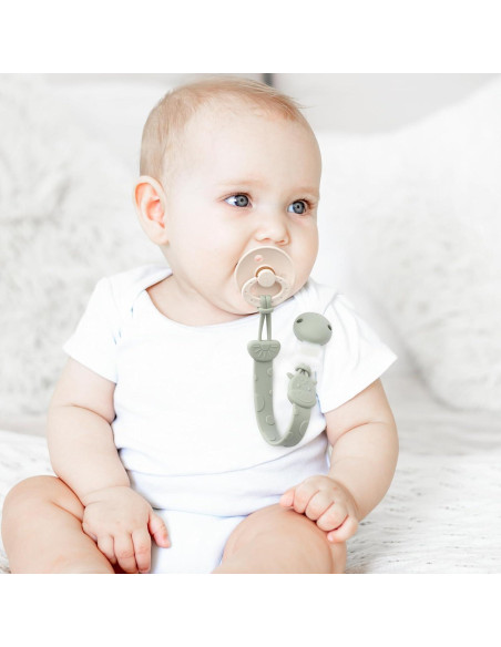 Clip de Chupete de Silicona 4 Pcs YI2307 Marfil y Azul Bebé Clip de Chupete de Silicona 4 Pcs YI2307 Marfil y Azul Bebé