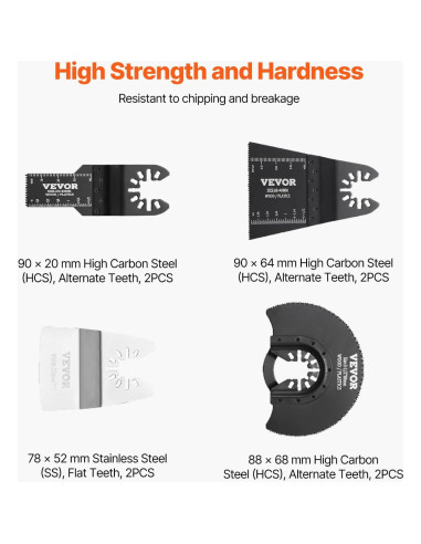 Juego de 30 Cuchillas Oscilantes VEVOR para Madera y Metal