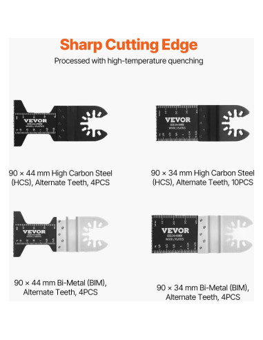 Juego de 30 Cuchillas Oscilantes VEVOR para Madera y Metal
