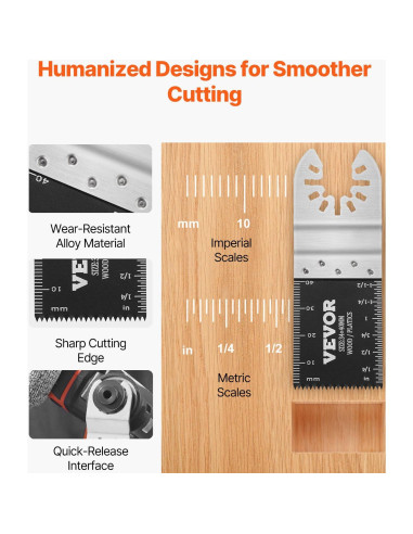 Juego de 30 Cuchillas Oscilantes VEVOR para Madera y Metal