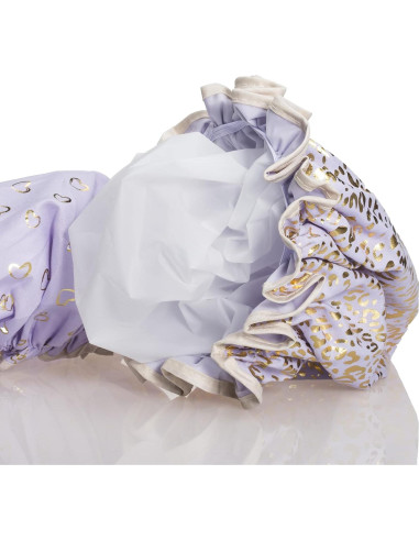 Gorro de Ducha Impermeable Qeuly 2 Piezas Lila Doble Capa