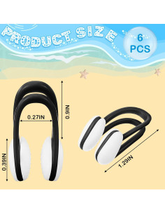 Hiboom Set de 6 Clips Nasales para Natación Adultos y Niños 2