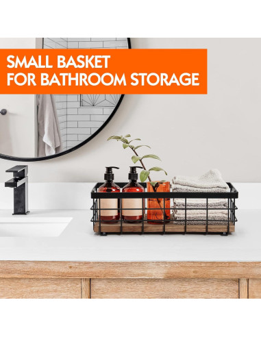 Canasta de Alambre de Metal TJ.MOREE 28.2x14.7cm para Baño y Cocina