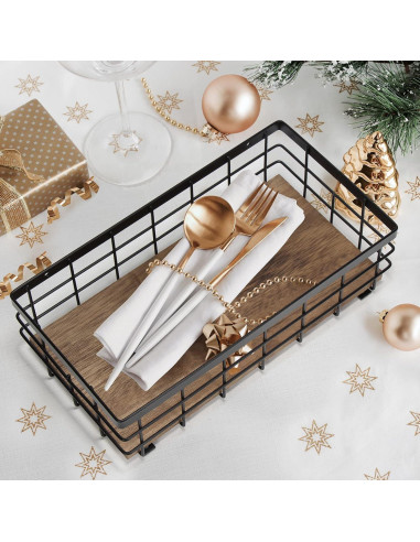 Canasta de Alambre de Metal TJ.MOREE 28.2x14.7cm para Baño y Cocina