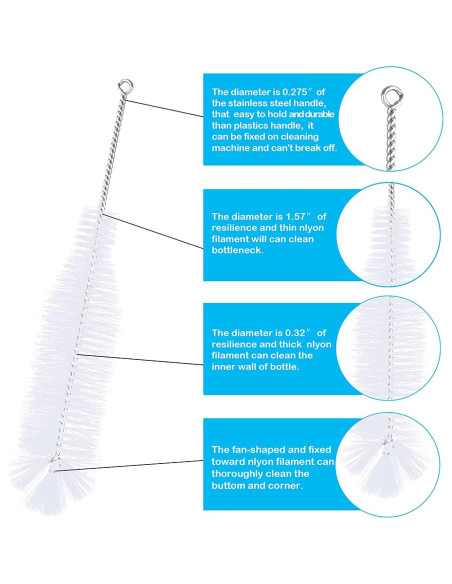 Cepillo para Botellas FOLUNUE 41.91 cm Cuello Estrecho