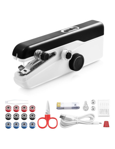 Máquina de Coser de Mano Portátil MNIFRJ - Negra, 20.6x3.6x6.4cm